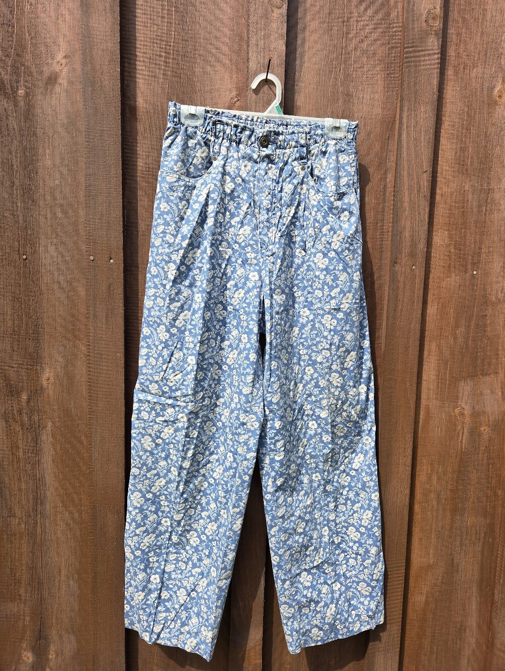 Vintage Lizwear Baggy Wide Leg High Rise Floral Cotton Jeans